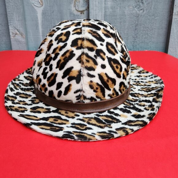 Vintage Leopard Print Faux Fur Hat With Union Label Made in Canada - Picture 2 of 9